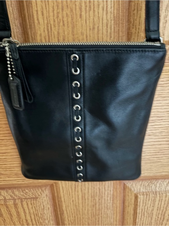 Coach Handbags - COACH CROSSBODY SWING PACK WITH GROMMET DETAIL -BLACK
